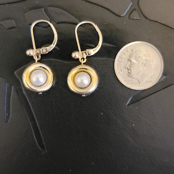 Genuine Pearl & 14k Gold Earrings - Picture 3 of 6
